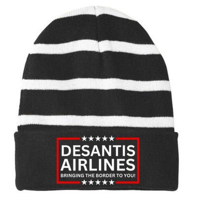 Desantis Airlines Bringing The Border To You Striped Beanie with Solid Band