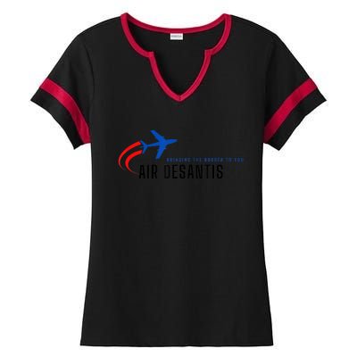 Desantis Airlines Bringing The Border To You Ladies Halftime Notch Neck Tee