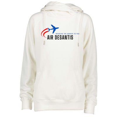 Desantis Airlines Bringing The Border To You Womens Funnel Neck Pullover Hood