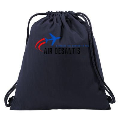 Desantis Airlines Bringing The Border To You Drawstring Bag