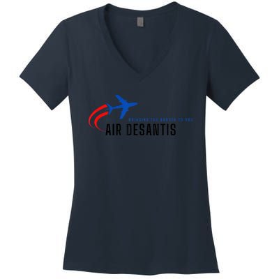 Desantis Airlines Bringing The Border To You Women's V-Neck T-Shirt