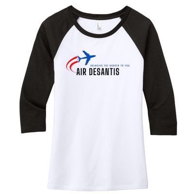 Desantis Airlines Bringing The Border To You Women's Tri-Blend 3/4-Sleeve Raglan Shirt