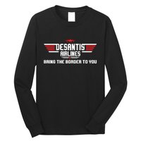 DeSantis Airlines Bringing The Border To You American US Flag Vintage Long Sleeve Shirt