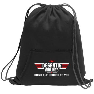 DeSantis Airlines Bringing The Border To You American US Flag Vintage Sweatshirt Cinch Pack Bag