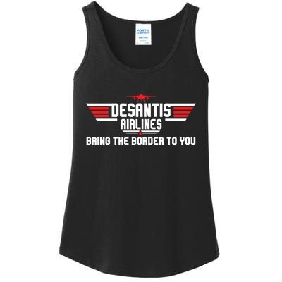 DeSantis Airlines Bringing The Border To You American US Flag Vintage Ladies Essential Tank