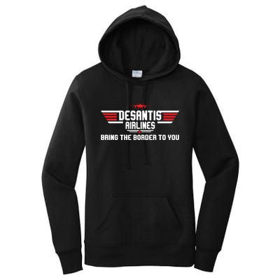 DeSantis Airlines Bringing The Border To You American US Flag Vintage Women's Pullover Hoodie