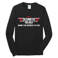 DeSantis Airlines Bringing The Border To You American US Flag Vintage Tall Long Sleeve T-Shirt