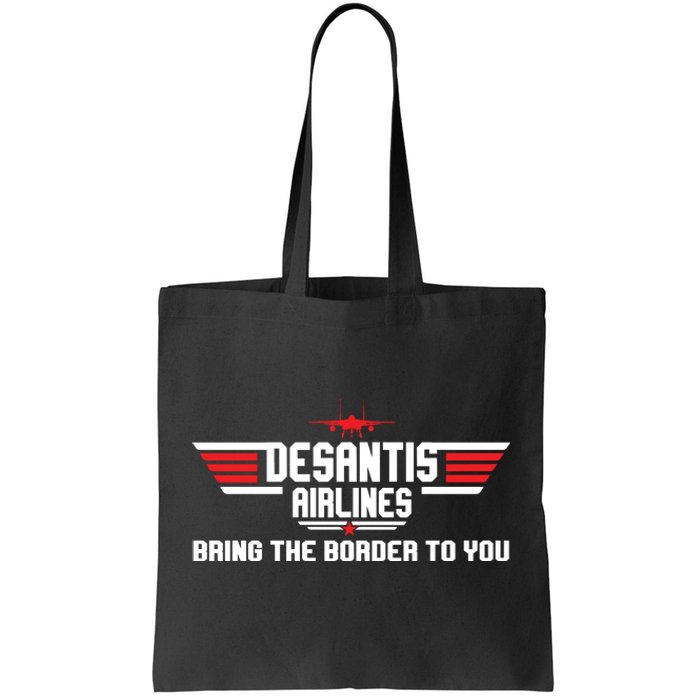 DeSantis Airlines Bringing The Border To You American US Flag Vintage Tote Bag