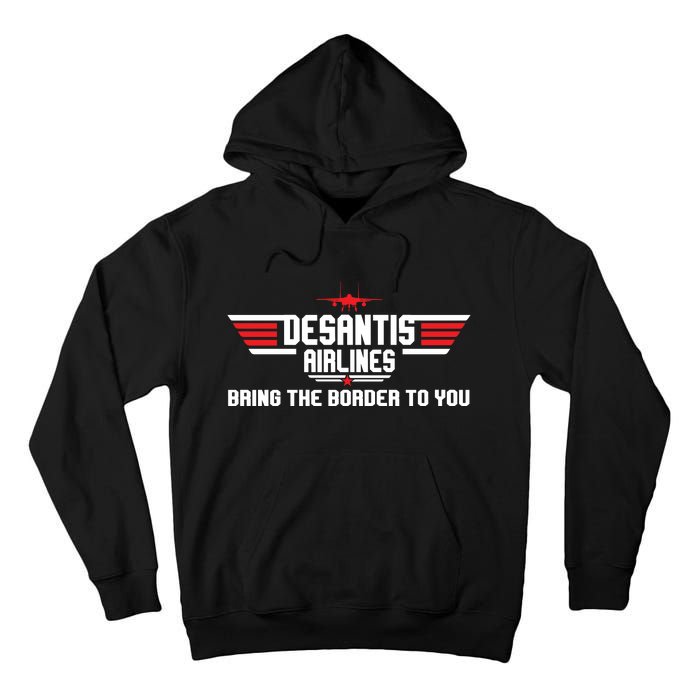 DeSantis Airlines Bringing The Border To You American US Flag Vintage Tall Hoodie