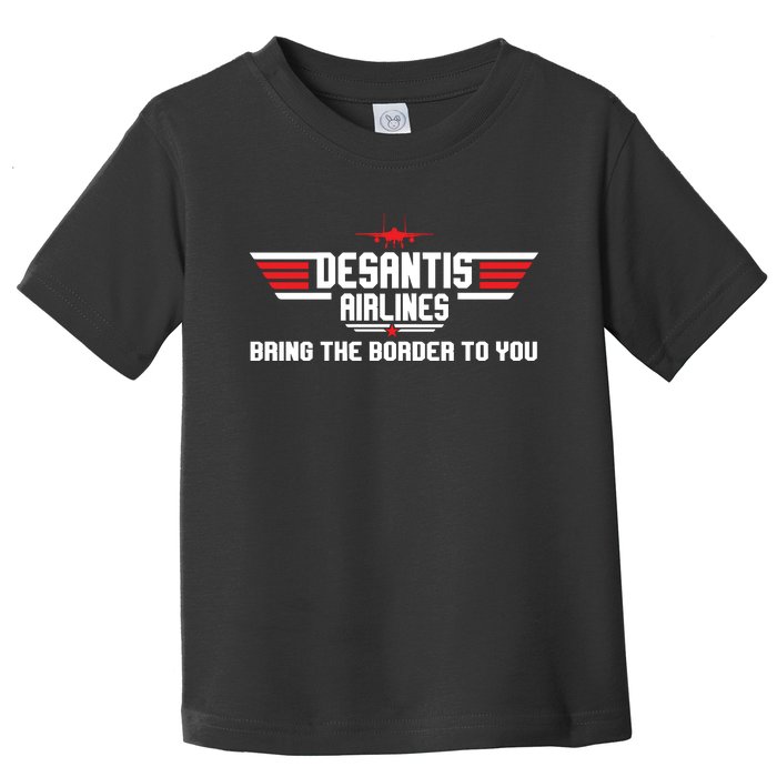 DeSantis Airlines Bringing The Border To You American US Flag Vintage Toddler T-Shirt