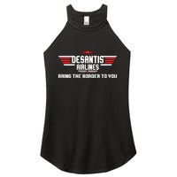 DeSantis Airlines Bringing The Border To You American US Flag Vintage Women's Perfect Tri Rocker Tank