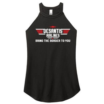 DeSantis Airlines Bringing The Border To You American US Flag Vintage Women’s Perfect Tri Rocker Tank