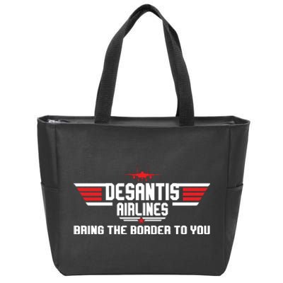 DeSantis Airlines Bringing The Border To You American US Flag Vintage Zip Tote Bag