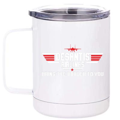 DeSantis Airlines Bringing The Border To You American US Flag Vintage 12 oz Stainless Steel Tumbler Cup