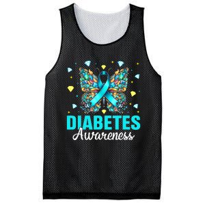 Diabetes Awareness Butterfly For November Mesh Reversible Basketball Jersey Tank