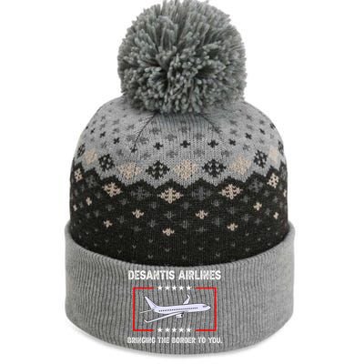 Desantis Airlines Bringing The Border To You Funny The Baniff Cuffed Pom Beanie