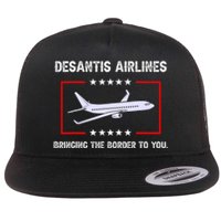 Desantis Airlines Bringing The Border To You Funny Flat Bill Trucker Hat