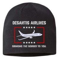 Desantis Airlines Bringing The Border To You Funny Sustainable Beanie