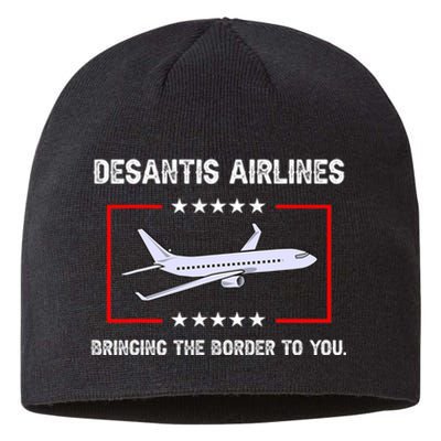 Desantis Airlines Bringing The Border To You Funny Sustainable Beanie