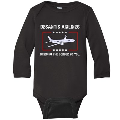 Desantis Airlines Bringing The Border To You Funny Baby Long Sleeve Bodysuit