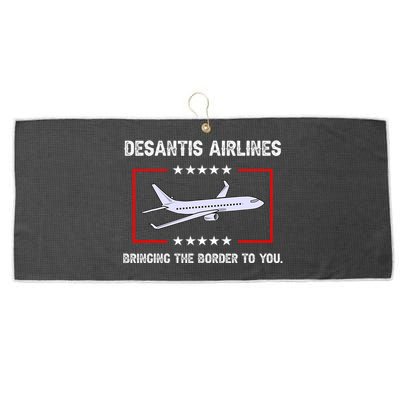 Desantis Airlines Bringing The Border To You Funny Large Microfiber Waffle Golf Towel