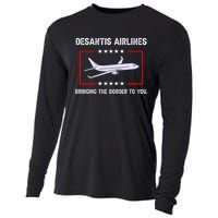 Desantis Airlines Bringing The Border To You Funny Cooling Performance Long Sleeve Crew