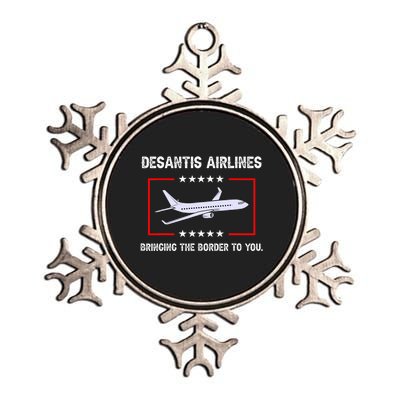 Desantis Airlines Bringing The Border To You Funny Metallic Star Ornament