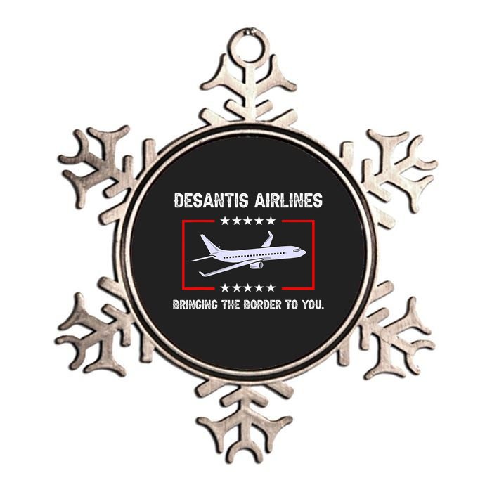 Desantis Airlines Bringing The Border To You Funny Metallic Star Ornament