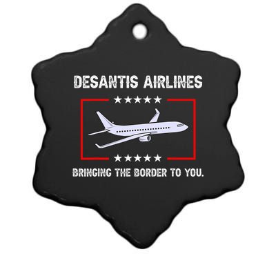 Desantis Airlines Bringing The Border To You Funny Ceramic Star Ornament