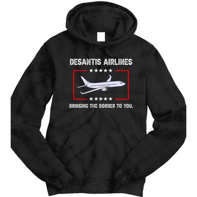 Desantis Airlines Bringing The Border To You Funny Tie Dye Hoodie