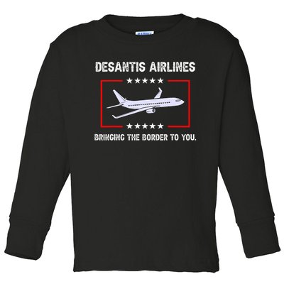 Desantis Airlines Bringing The Border To You Funny Toddler Long Sleeve Shirt