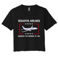 Desantis Airlines Bringing The Border To You Funny Women's Crop Top Tee