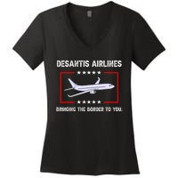 Desantis Airlines Bringing The Border To You Funny Women's V-Neck T-Shirt