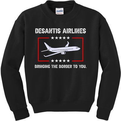 Desantis Airlines Bringing The Border To You Funny Kids Sweatshirt