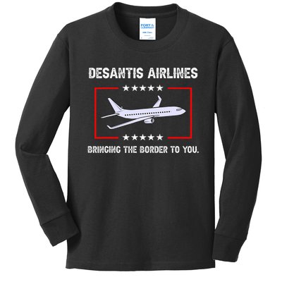 Desantis Airlines Bringing The Border To You Funny Kids Long Sleeve Shirt