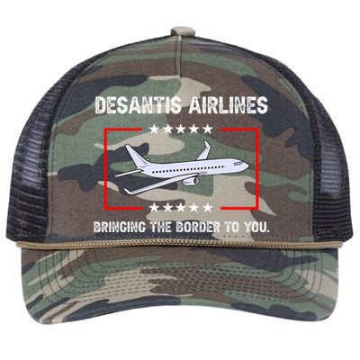 Desantis Airlines Bringing The Border To You Funny Retro Rope Trucker Hat Cap