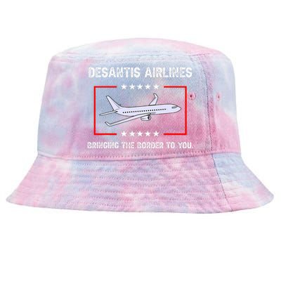 Desantis Airlines Bringing The Border To You Funny Tie-Dyed Bucket Hat