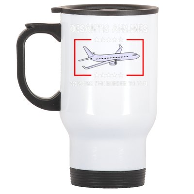 Desantis Airlines Bringing The Border To You Funny Stainless Steel Travel Mug