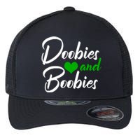 Doobies And Boobies Weed Funny 420 Stoner Pothead Gift Flexfit Unipanel Trucker Cap