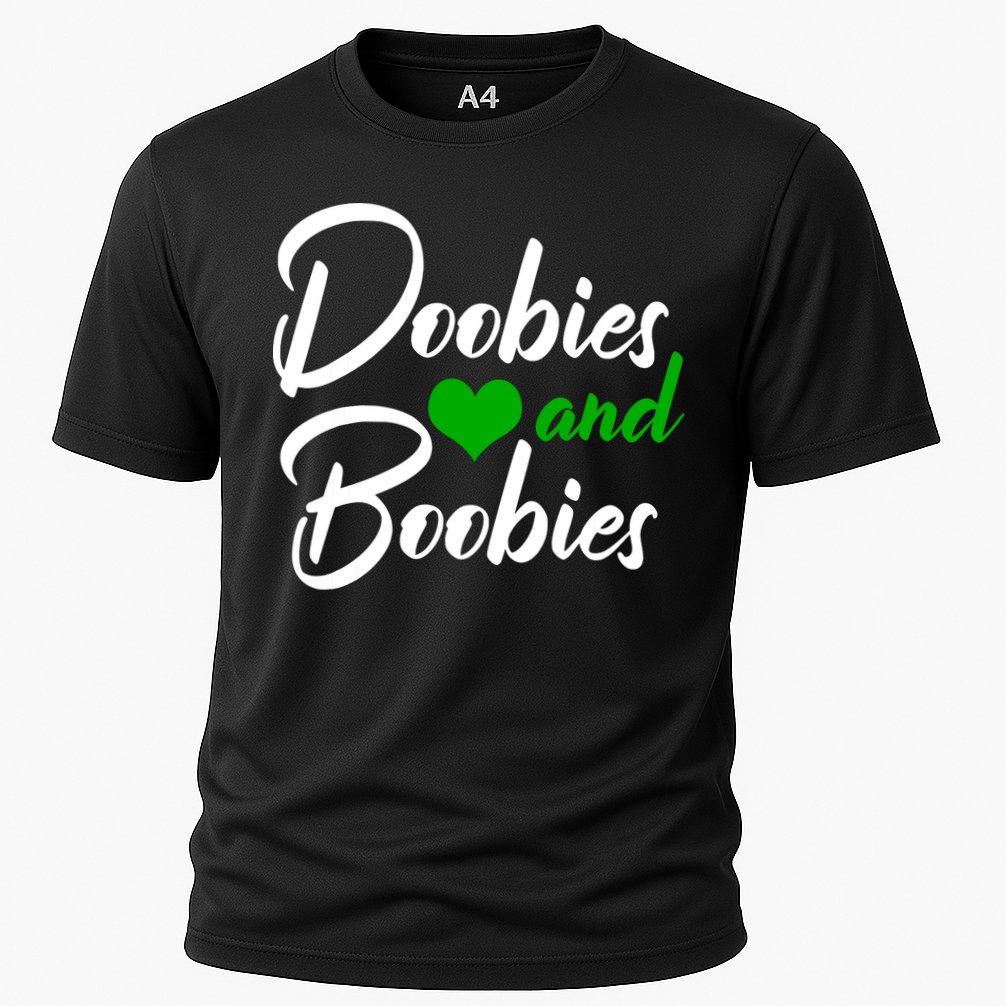 Doobies And Boobies Weed Funny 420 Stoner Pothead Gift Performance Shirt