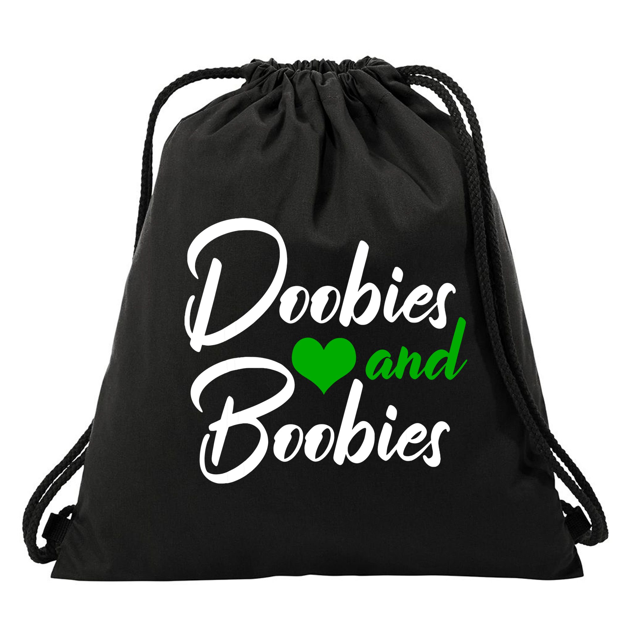 Doobies And Boobies Weed Funny 420 Stoner Pothead Gift Drawstring Bag