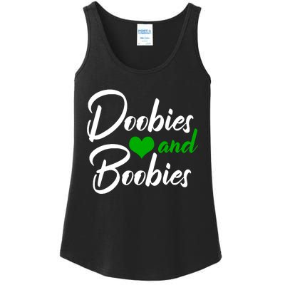 Doobies And Boobies Weed Funny 420 Stoner Pothead Gift Ladies Essential Tank