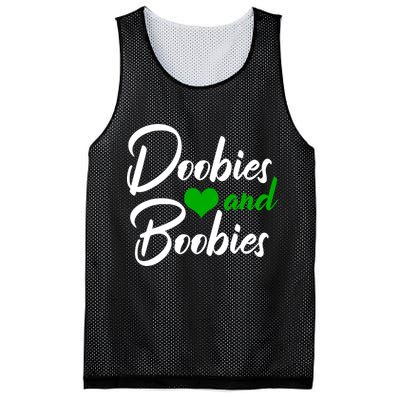 Doobies And Boobies Weed Funny 420 Stoner Pothead Gift Mesh Reversible Basketball Jersey Tank