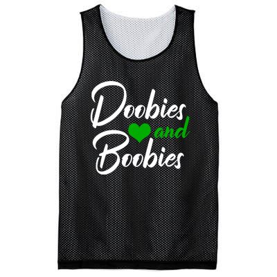 Doobies And Boobies Weed Funny 420 Stoner Pothead Gift Mesh Reversible Basketball Jersey Tank