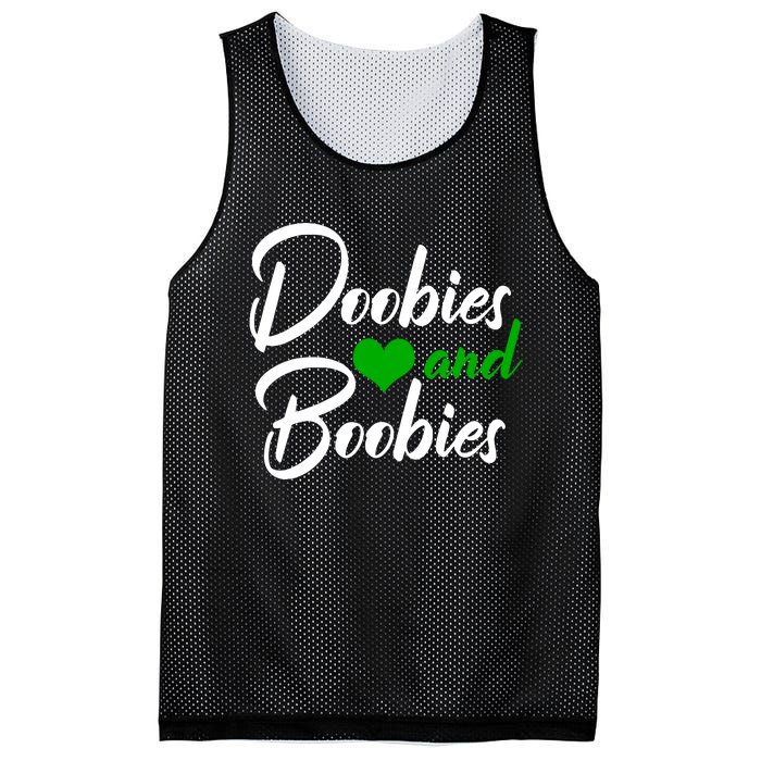 Doobies And Boobies Weed Funny 420 Stoner Pothead Gift Mesh Reversible Basketball Jersey Tank