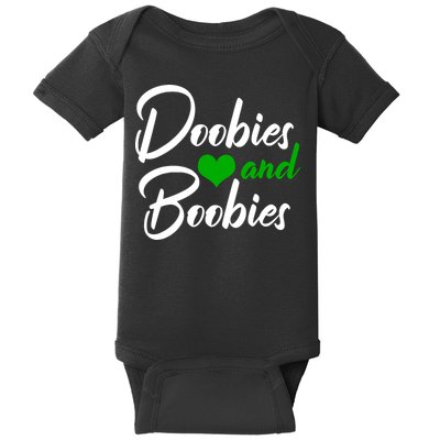 Doobies And Boobies Weed Funny 420 Stoner Pothead Gift Baby Bodysuit