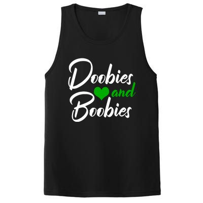 Doobies And Boobies Weed Funny 420 Stoner Pothead Gift PosiCharge Competitor Tank