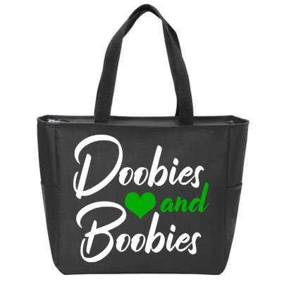 Doobies And Boobies Weed Funny 420 Stoner Pothead Gift Zip Tote Bag