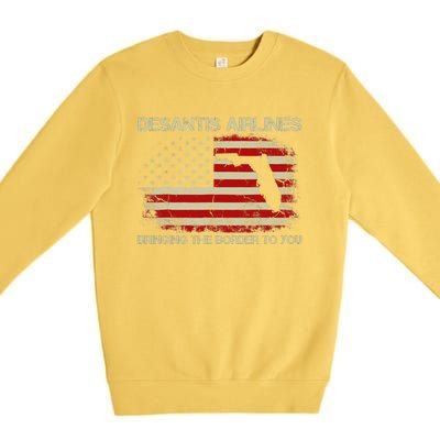 DeSantis Airlines Bringing The Border To You Funny DeSantis Premium Crewneck Sweatshirt