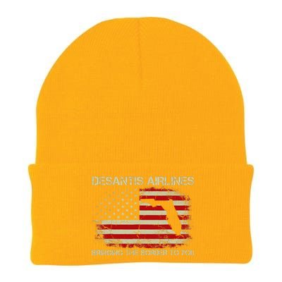 DeSantis Airlines Bringing The Border To You Funny DeSantis Knit Cap Winter Beanie